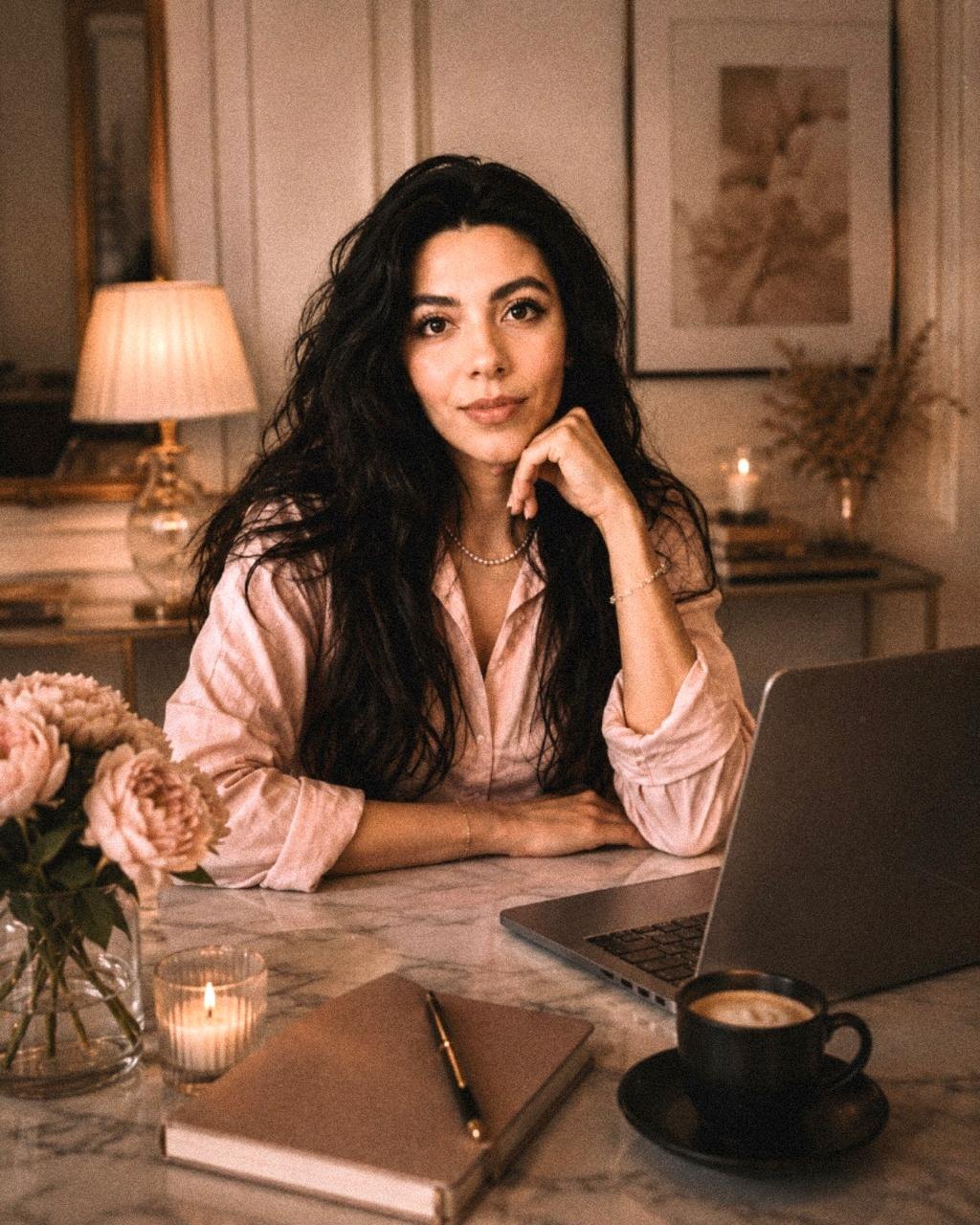 Stephanie Neri en su espacio de trabajo